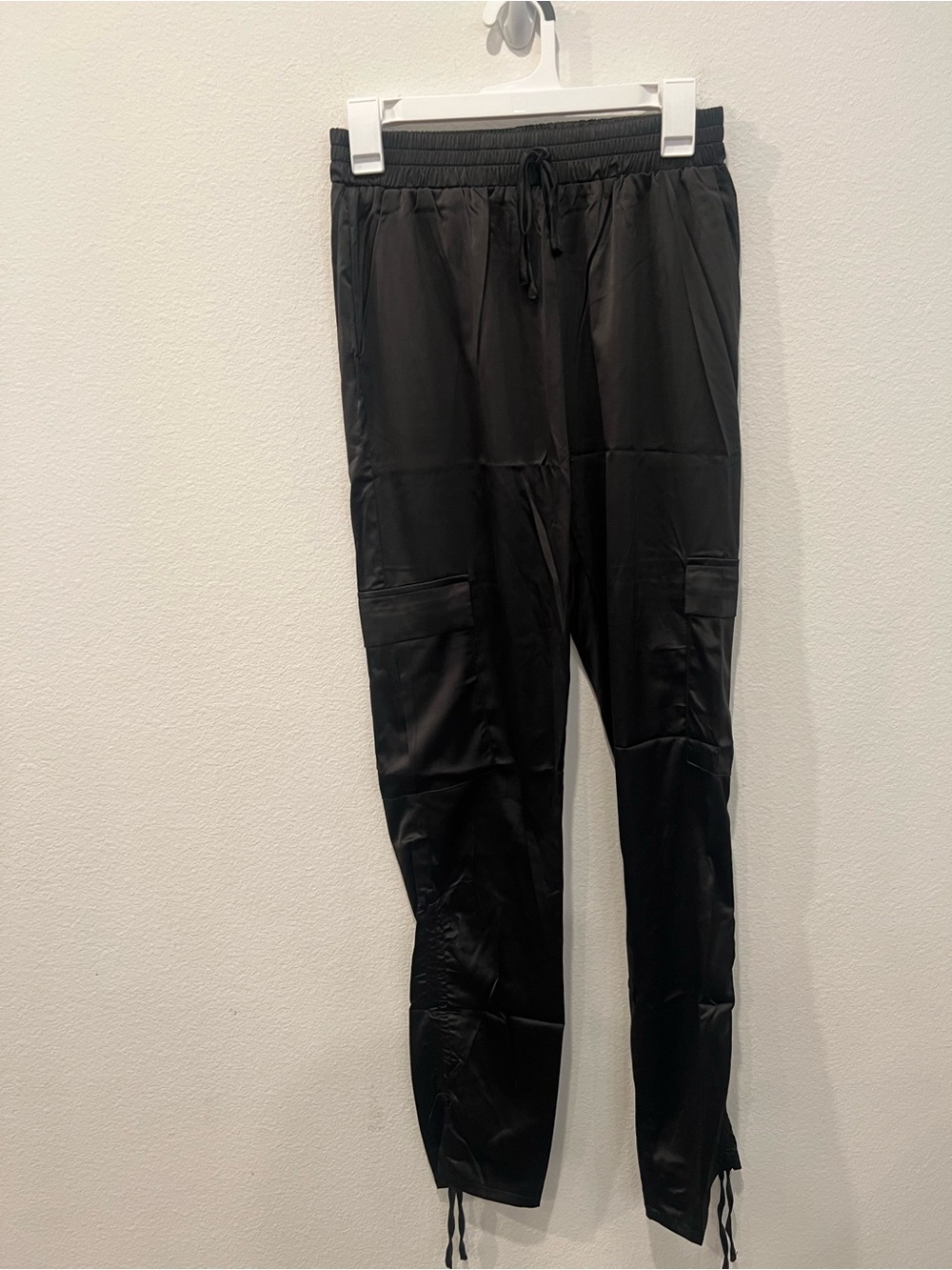 Women’s  Black Drawstring Cargo Jogger Pants